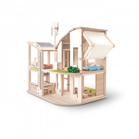 PlanToys Puppenhaus Öko möbliert