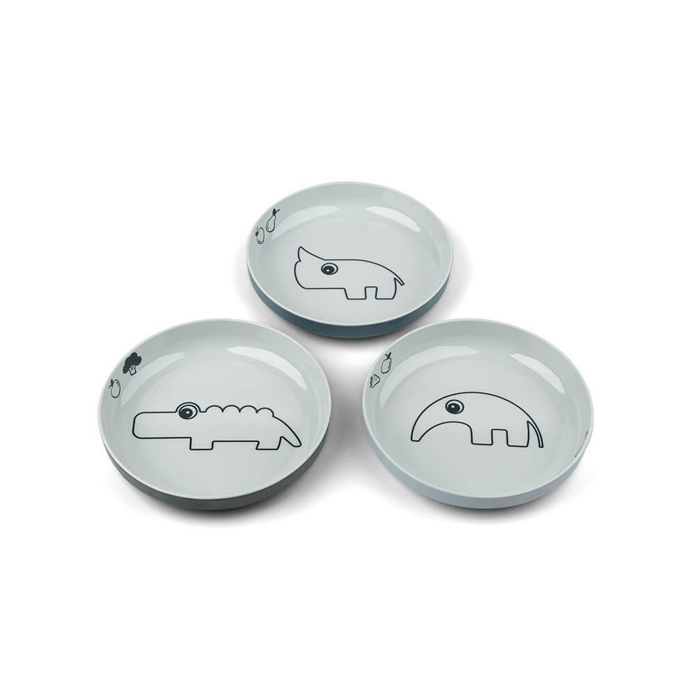 Done by Deer Yummy Mini Tellerset Deer friends, blau