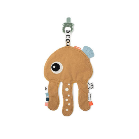 Done by Deer Kuscheltuch Qualle mit Schnullerbefestigung senfgelb
