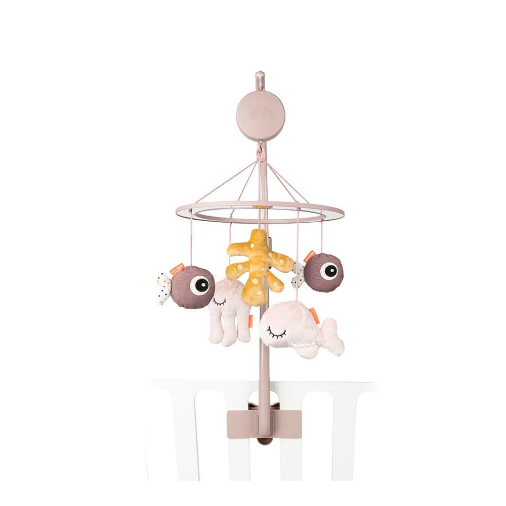 Done by Deer Musik Mobile mit Spiegel Sea friends Rosa