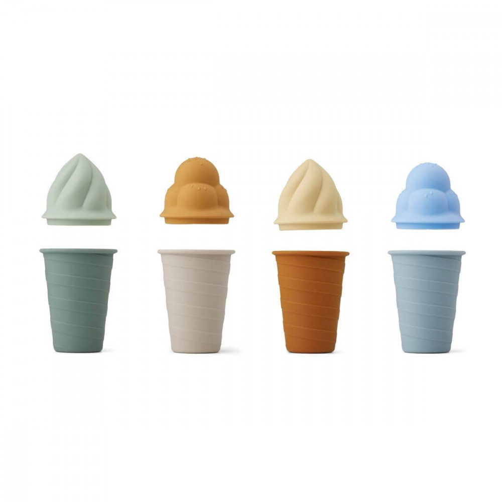 Liewood Waffeleis aus Silikon - 4er Set, Sky blue multi mix Liewood Waffeleis aus Silikon - 4er Set, Sky blue multi mix