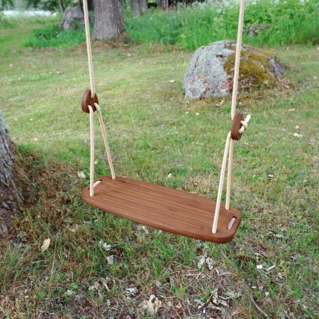 Lillagunga Kinderschaukel Outdoor Walnuss  - Seile Beige