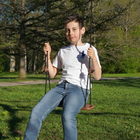 Lillagunga Kinderschaukel Outdoor Walnuss  - Seile Schwarz