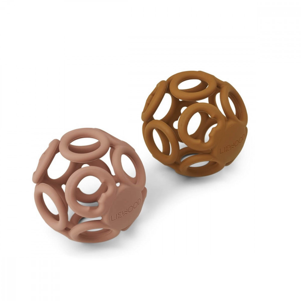 Liewood Silikonball / Beißring Jasmin 2er Pack Dark rose/mustard mix