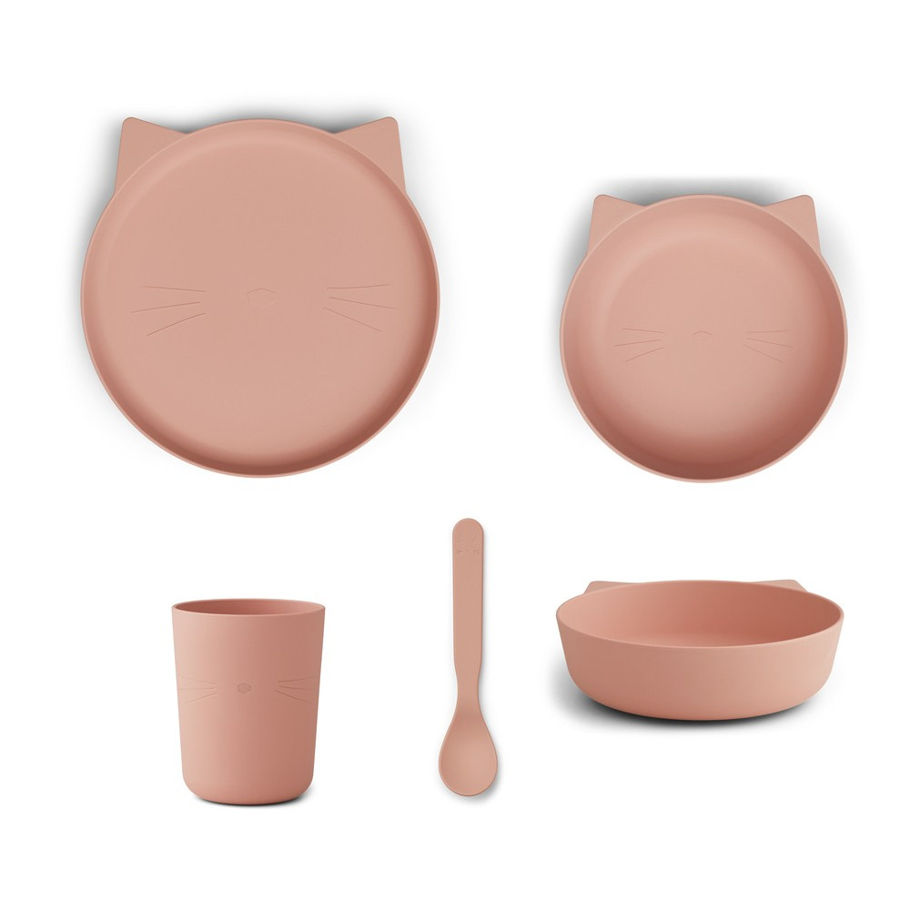 Liewood Geschirr-Set Paul - Cat rose blush
