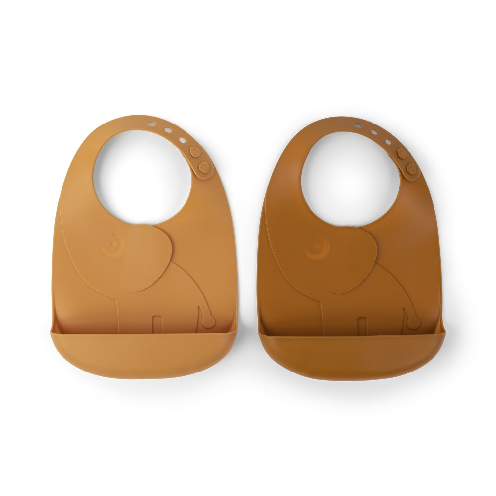 Done by Deer Peekaboo Lätzchen Set Elphee Senfgelb