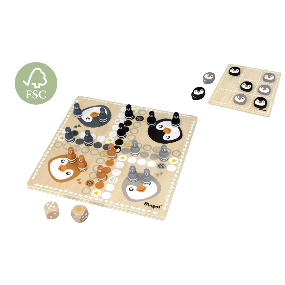 Magni 2in1 Brettspiel Pinguin aus Holz Magni 2in1 Brettspiel Pinguin aus Holz