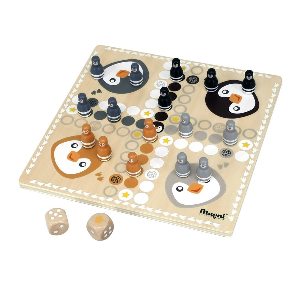 Magni 2in1 Brettspiel Pinguin aus Holz