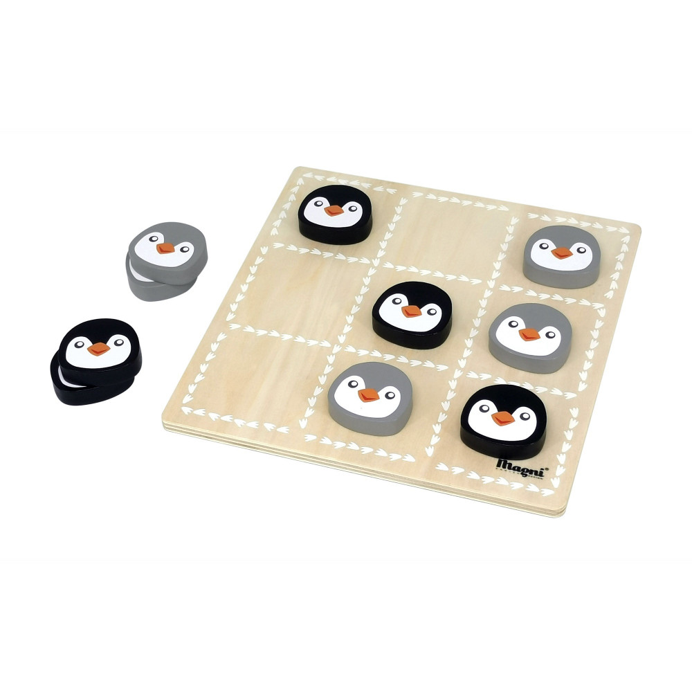 Magni 2in1 Brettspiel Pinguin aus Holz