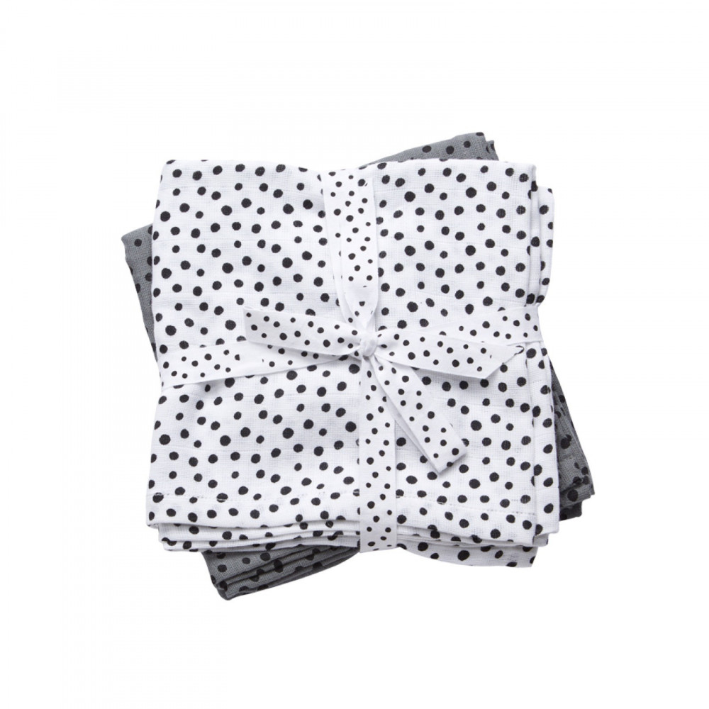 Done by Deer XL Mullwindeln / Pucktücher Set Happy Dots Grau Done by Deer XL Mullwindeln / Pucktücher Set Happy Dots Grau