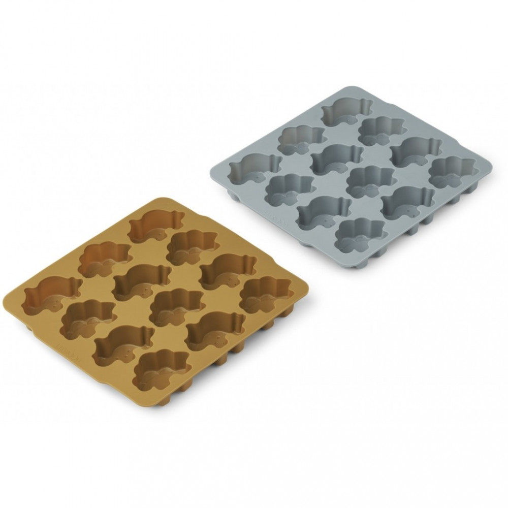Liewood Eiswürfelformen Dino golden caramel/blue fog mix