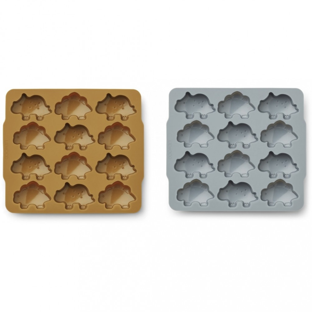 Liewood Eiswürfelformen Dino golden caramel/blue fog mix