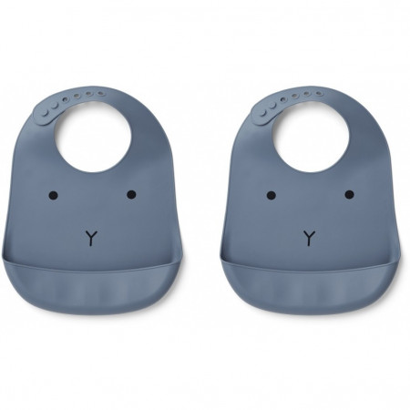 Liewood Silikon Lätzchen-Set Tilda, Hase blau