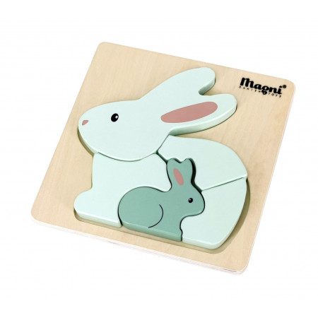 Magni Baby Steckpuzzel Hasen +18M.