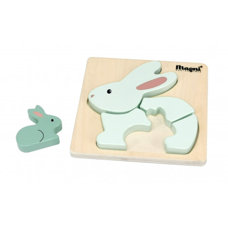 Magni Baby Steckpuzzel Hasen +18M. grün