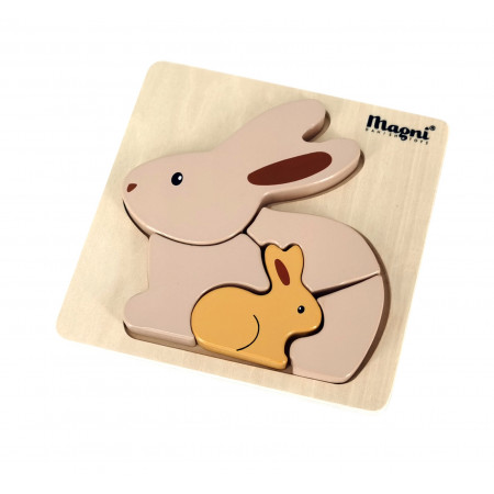 Magni Baby Steckpuzzel Hasen +18M. beige