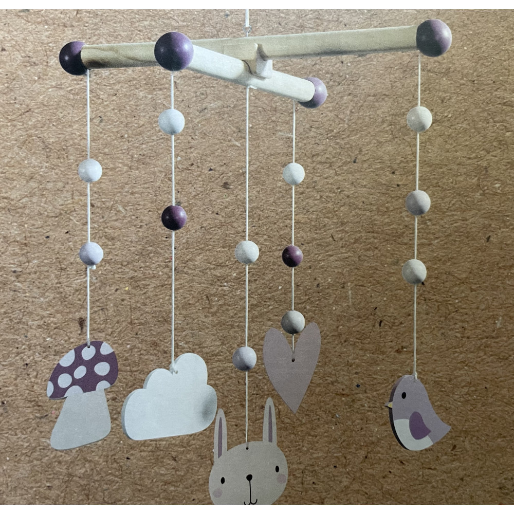 Carstensen Holz Baby Mobile mit 5 Anhängern Pastell rosa Carstensen Holz Baby Mobile mit 5 Anhängern Pastell rosa