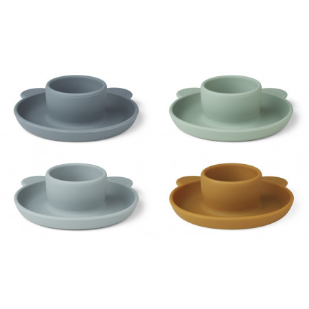 Liewood Eierbecher Janus 4er Set - Mr. Bear Blue