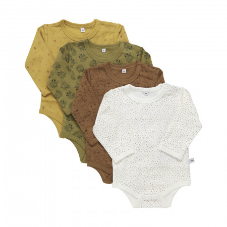 Pippi Langarm Body Set 4er in Tinsel, Gr. 86 -92