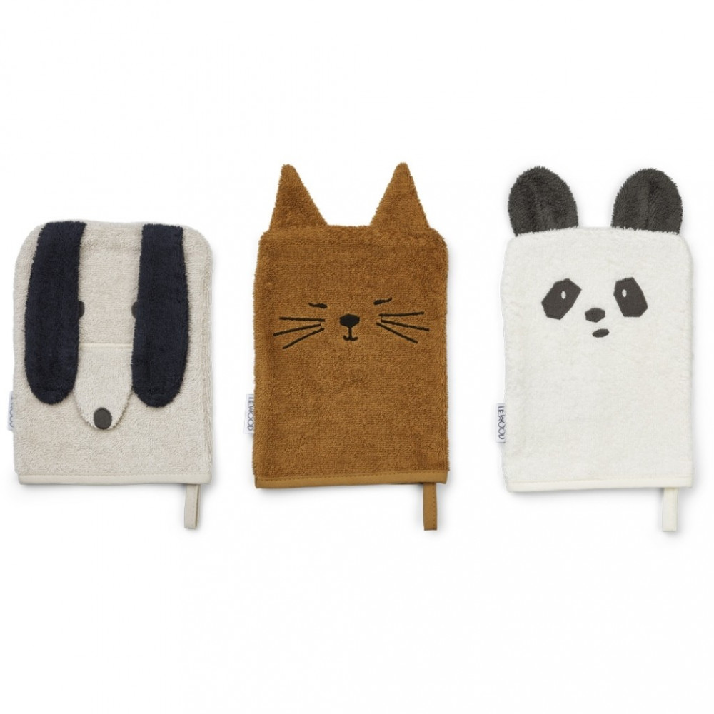 Liewood Waschlappen 3er Set Sylvester Animal mix Liewood Waschlappen 3er Set Sylvester Animal mix