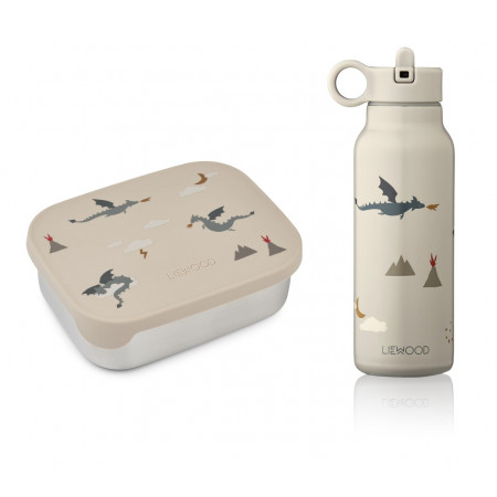 Liewood Lunchset mit Box & Trinkflasche Joni Drachen