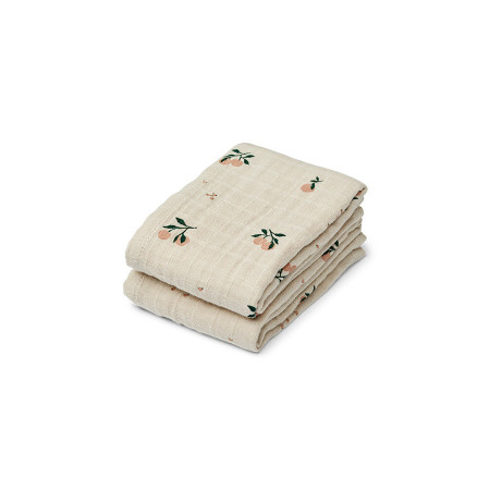 Liewood Lewis Spucktuch 2er Set Peach Sea Shell