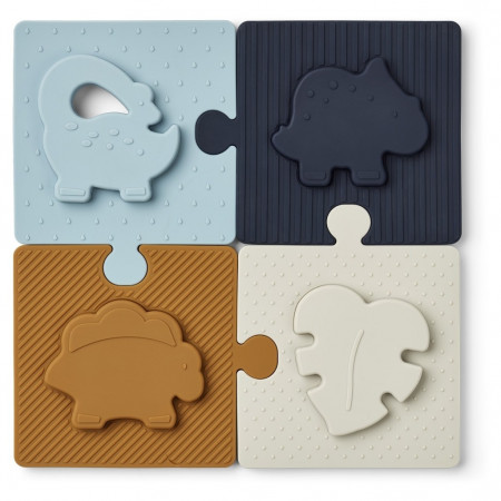 Liewood Silikon Puzzle Bodil, Dino / Sea Blue