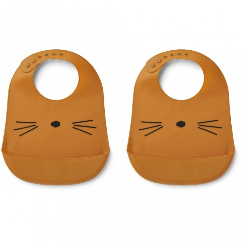 Liewood Silikon Lätzchen-Set Tilda, Cat mustard Liewood Silikon Lätzchen-Set Tilda, Cat mustard