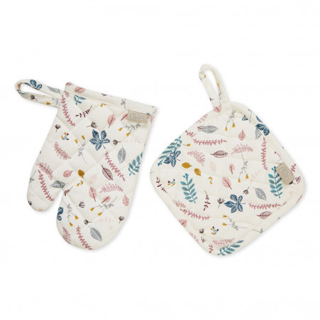Cam Cam Ofenhandschuh und Topflappen Spielset - Pressed Leaves Rose
