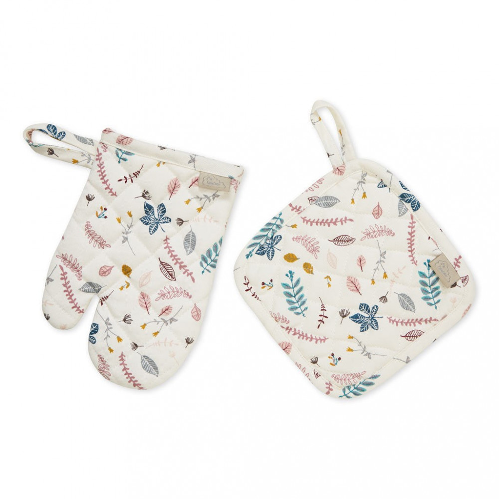 Cam Cam Ofenhandschuh und Topflappen Spielset - Pressed Leaves Rose Cam Cam Ofenhandschuh und Topflappen Spielset - Pressed Leaves Rose