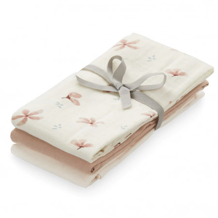 Cam Cam Mulltuch - Mix Windflower Creme, Dusty Rose, Powder