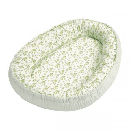 HomeCreation Babynest aus Baumwolle weiß/grün