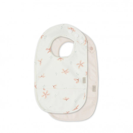 Cam Cam Poly-Lätzchen mit Tasche - Windflower Creme/Blossom Pink