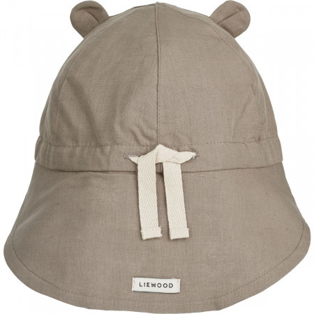 Liewood Sonnenhut " Gorm linen" mit Teddyohren in Koala, Gr. 0 - 4 Jahre