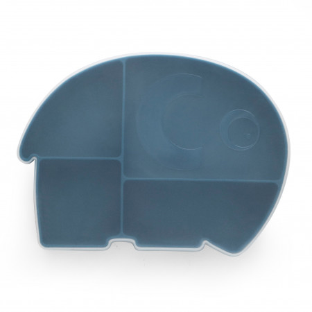Sebra Silikon Teller mit Deckel, Fanto, nordic blue