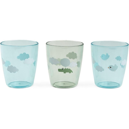 Done by Deer Becher - Yummy+ - Happy Clouds - 3er-Pack - Blau Grün