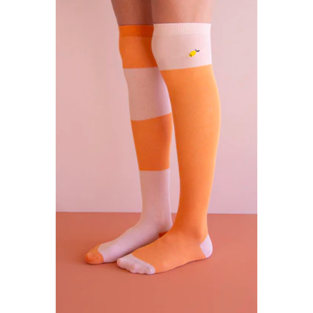 Sticky Lemon Kniestrümpfe Wanderer Gr. 22-41 - faded orange + candy pink