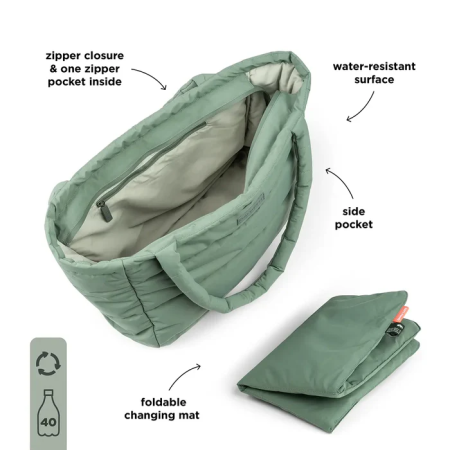 done by deer gesteppte Wickeltasche Tote Bag Grün