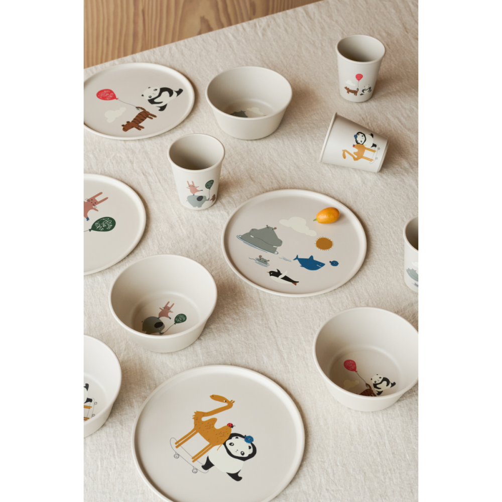 Liewood Teller 4er-Set "Remco" around the world / sandy