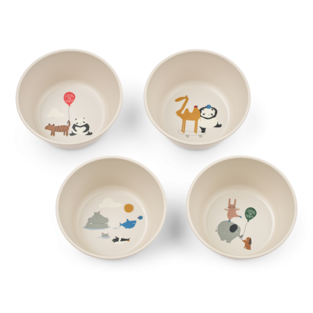 Liewood Snackschüsseln Schalen "Cees" 4er Set, around the world / sandy