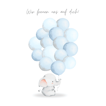 Babyparty Erinnerung "Elefant" - Download zum Ausdrucken