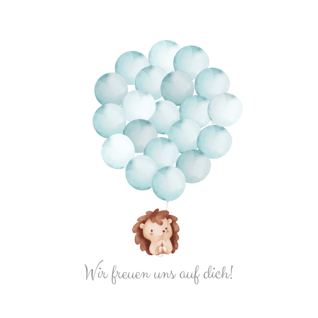 Babyparty Erinnerung "Igel" - Download zum Ausdrucken