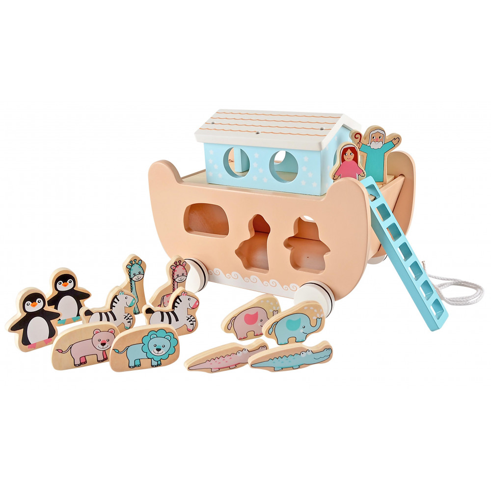 Magni Arche Noah auf Rädern mit Sortierspiel aus Holz Magni Arche Noah auf Rädern mit Sortierspiel aus Holz
