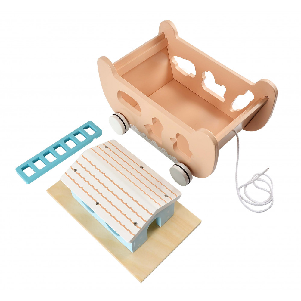 Magni Arche Noah auf Rädern mit Sortierspiel aus Holz Magni Arche Noah auf Rädern mit Sortierspiel aus Holz