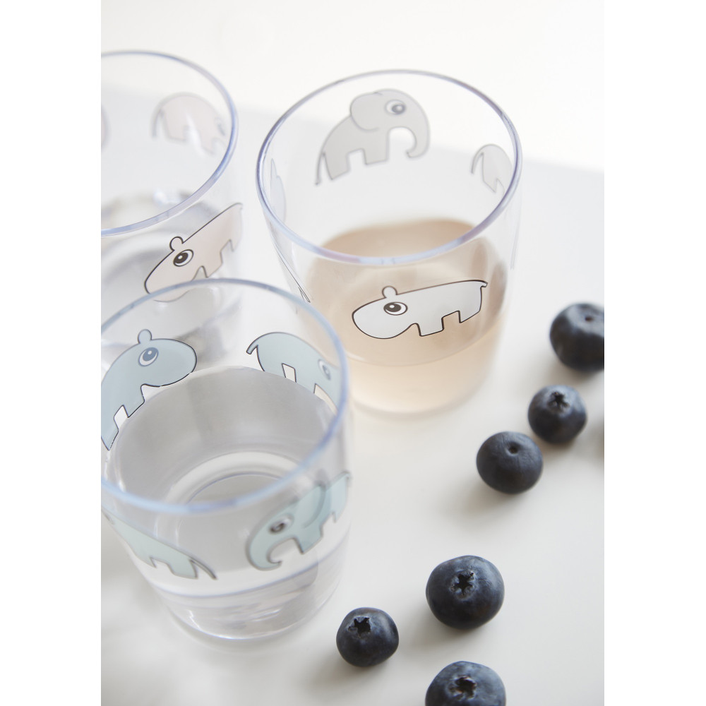 Done by Deer Kinder Glas Yummy Mini, Deer friends, blau