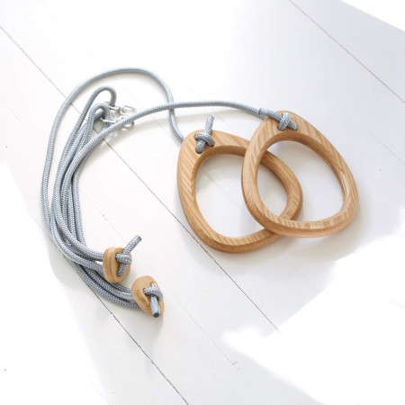 Lillagunga Schaukel-Ringe Eiche - Seile Grau Lillagunga Schaukel-Ringe Eiche - Seile Grau