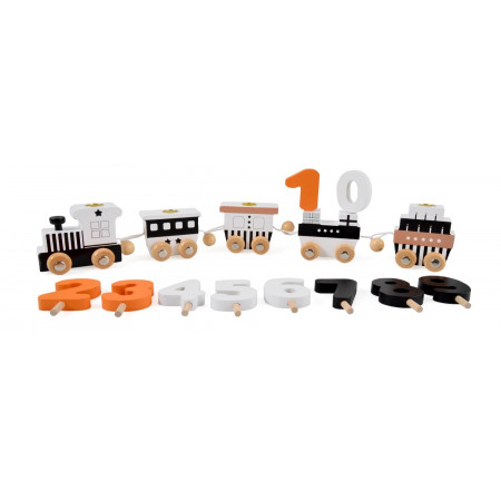 Magni Geburtstagszug mit 4 Wagons schwarz/weiß Magni Geburtstagszug mit 4 Wagons schwarz/weiß