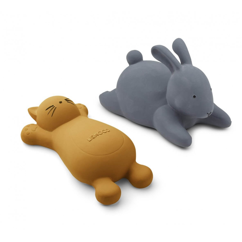 Liewood Badespielzeug Vikky Katze und Hase blau/gelb Liewood Badespielzeug Vikky Katze und Hase blau/gelb