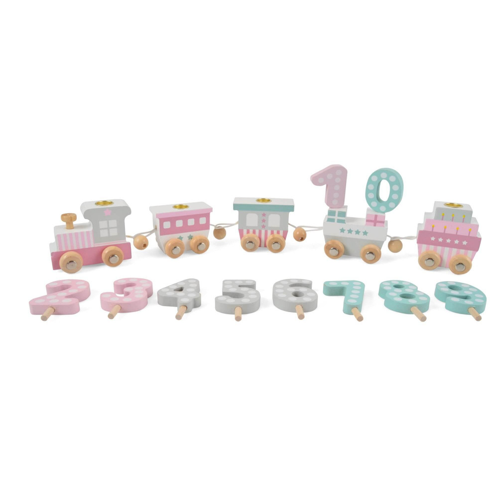 Magni Geburtstagszug mit 4 Wagons pastell rosa Magni Geburtstagszug mit 4 Wagons pastell rosa