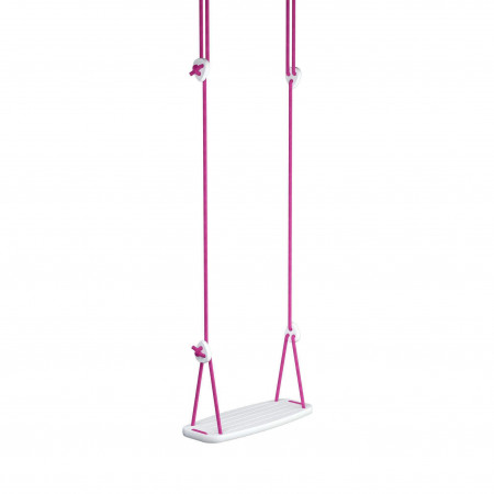 Lillagunga Kinderschaukel Birke weiss - Seile fuchsia Lillagunga Kinderschaukel Birke weiss - Seile fuchsia